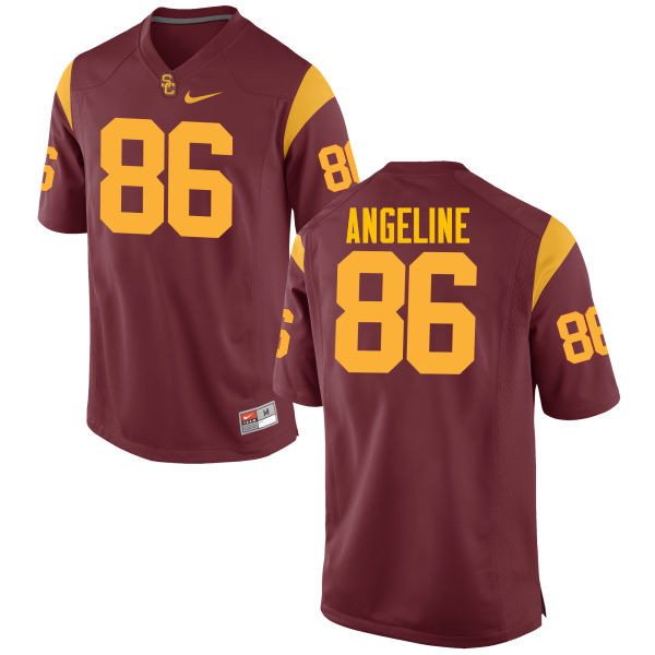 Men #86 Cary Angeline USC Trojans College Football Jerseys-Cardinal - Click Image to Close